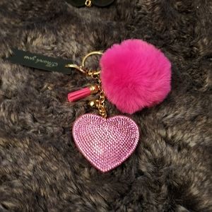 Rhinestone heart keychain/purse charm
